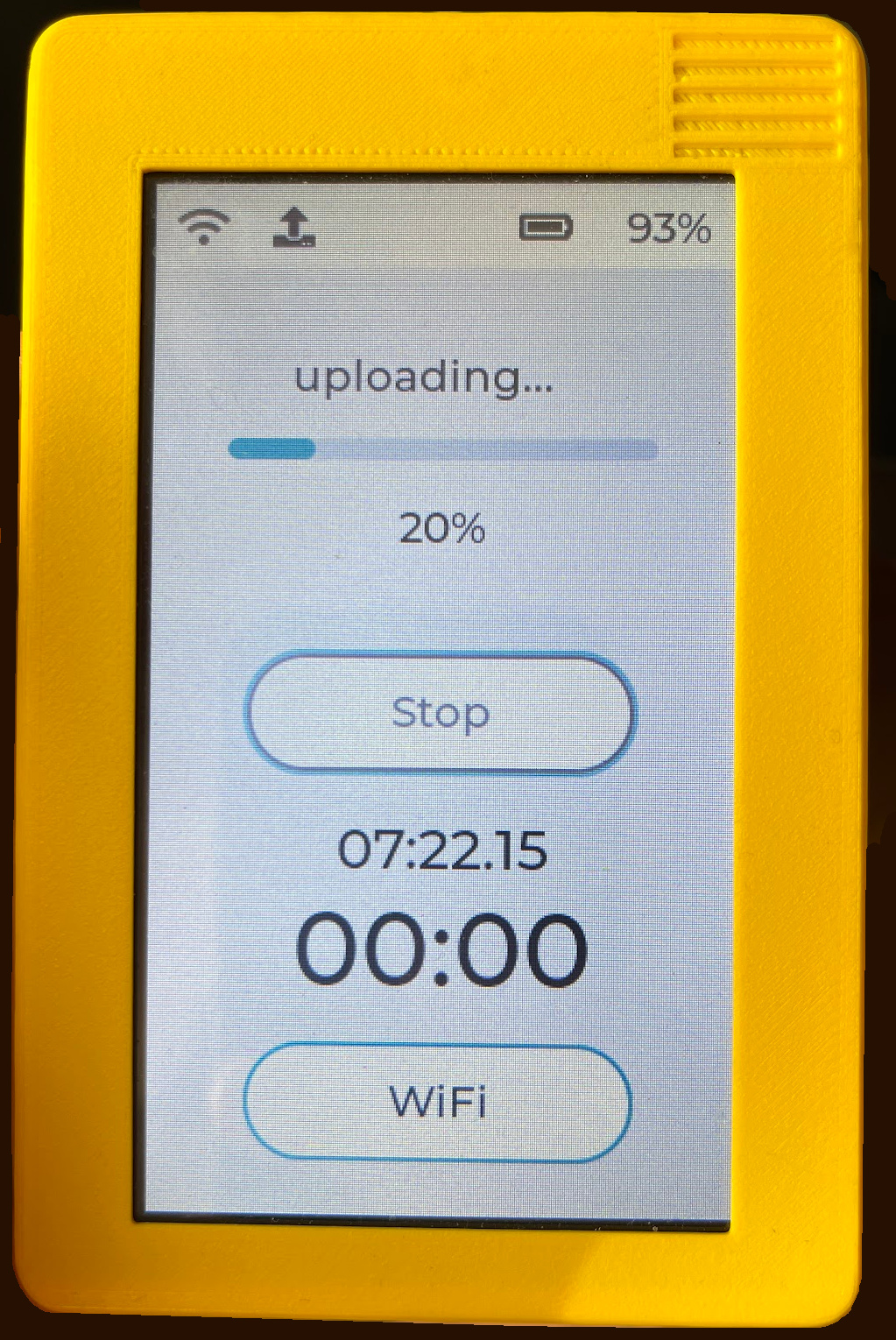 The LVGL user interface on the device